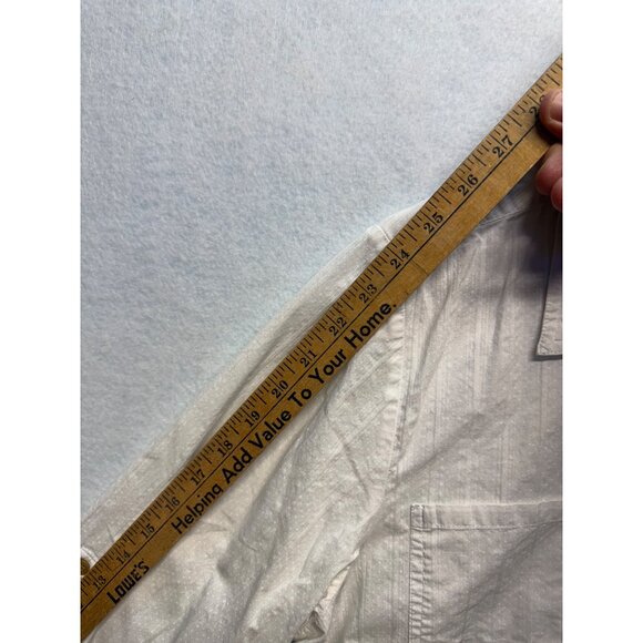 Dressbarn White Long-Sleeve Button-Down Shirt W/ Roll Tab Sleeves Womens 1X - Picture 8 of 10